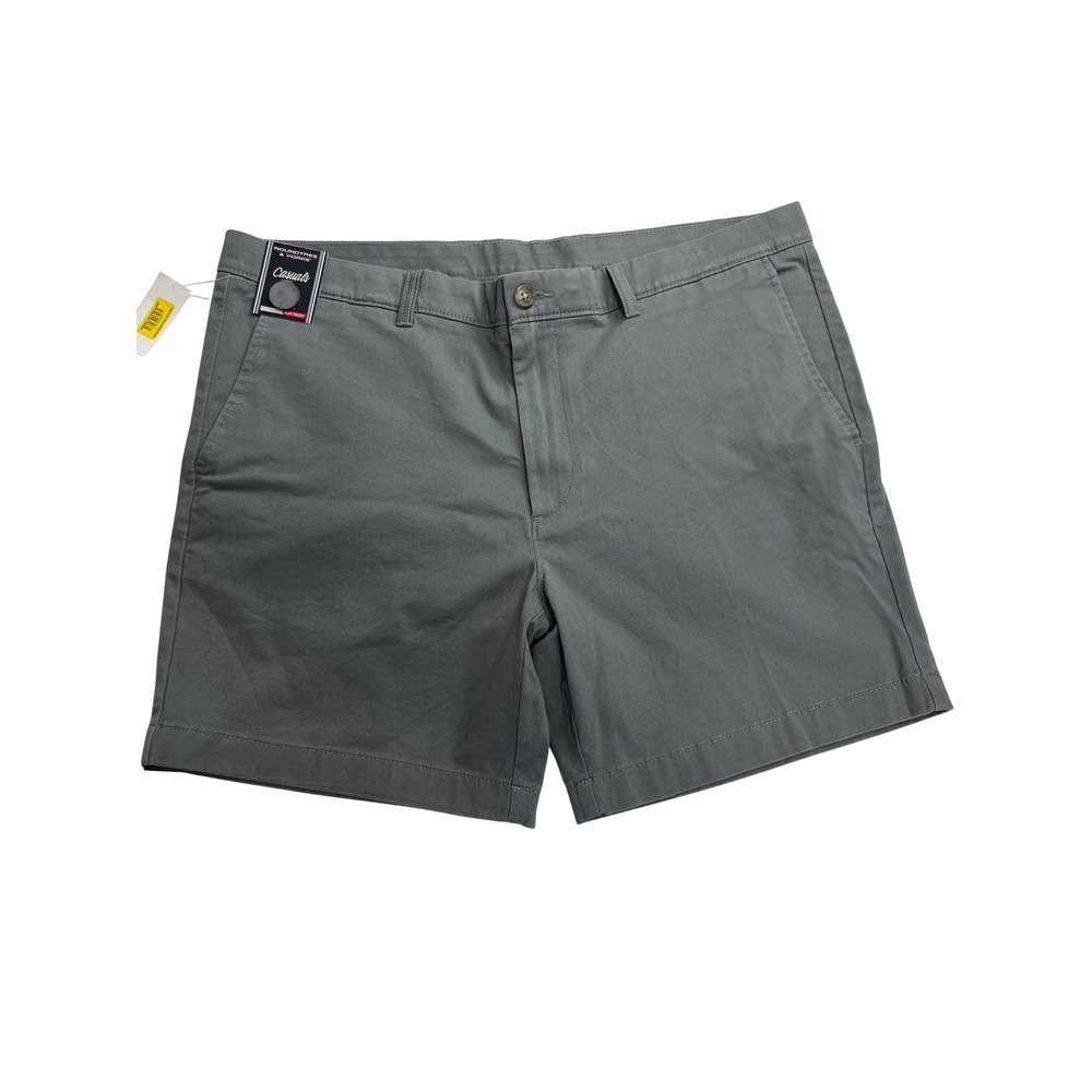 Roundtree & Yorke Casuals Shorts Mens 40 Straight Stretch 7in S35HR250 Grey E16